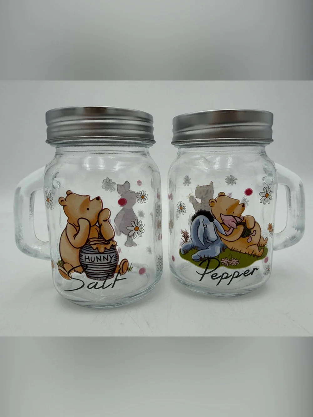 Winnie the Pooh Salt & Pepper Glass Jar Set